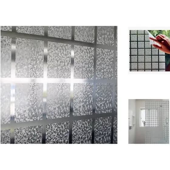 Adesivo Jateado Quadriculado, Box Janela, Vidro