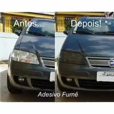 Pelicula adesivo para farol de carro fume 50x50cm