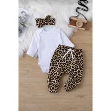 Conjunto Bebê de Frio ou Inverno de Algodão com Faixinha de Cabelo e Confortável Roupa Roupinha baby