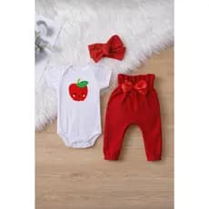 Conjunto Roupa Bebê Menina Body Calça Faixa de Cabelo Feminino Algodão Conjuntinho Roupinha Infantil