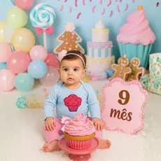 Conjunto de Mesversário para Bebê Menina Festa Body Aplique Bordado e Calça com Laço de Cetim