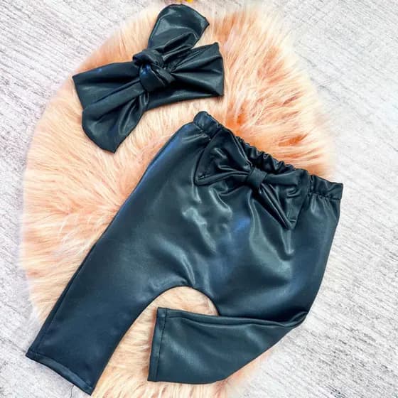 Calça Bebê Menina Luxo Blogueirinha Cirrê Com Faixa P M G Roupinha de Criança Mini Diva Infantil