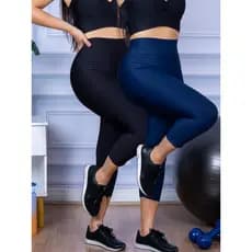 Kit 2 Calça Corsario Fitness Feminina Academia ou Casual