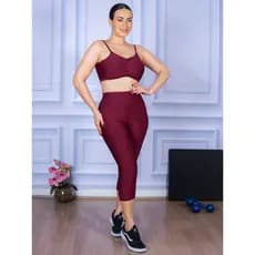 Conjunto Fitness Corsario  Top Alça Costa Aberta Com Bojo