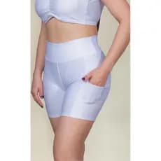 Bermuda Alta Compressão Shorts com Bolso Lateral Cós Alta