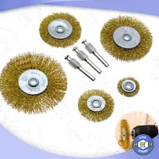 Kit De Escovas De Aço Giratórias Limpeza Com Haste Kit Com 8 Peças para Parafusadeira Envio Imediato