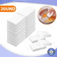 Kit 50x Esponja Mágica Branca de Melamina Tira Manchas Riscos Mágica Multiuso Envio Imediato