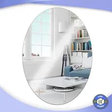 Espelho Placa Adesivo 30x40 Oval Acrílico Sala Banheiro Decorativo Envio Imediato