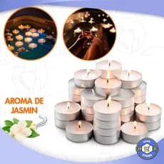 Kit 100 Velas Aromatizadas Flutuantes Rechaud Com Suporte Decorativas Envio Imediato