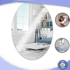 Espelho Placa 50x35 Adesivo Acrílico Oval Decorativo Quarto Sala Banheiro Envio Imediato