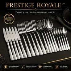 Jogo de Talheres Inox 24 Peças Premium Aço 18/10 Alta Durabilidade Design Moderno Prestige Royale