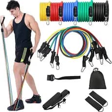 Kit 11 Power Tube Elástico Musculação Crossfit pilates yoga fitness Corda Funcional AM FASHION