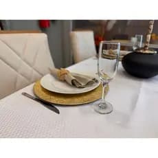 Toalha De Mesa Retangular Impermeável Jacquard 8 Lugares Luxo 1,40x2,70