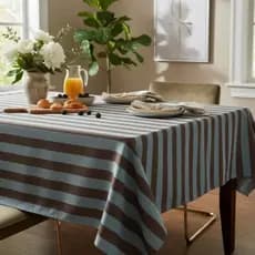 Toalha De Mesa Retangular Luxo 8 lugares Marrom/Tiffany 2,70x1,60