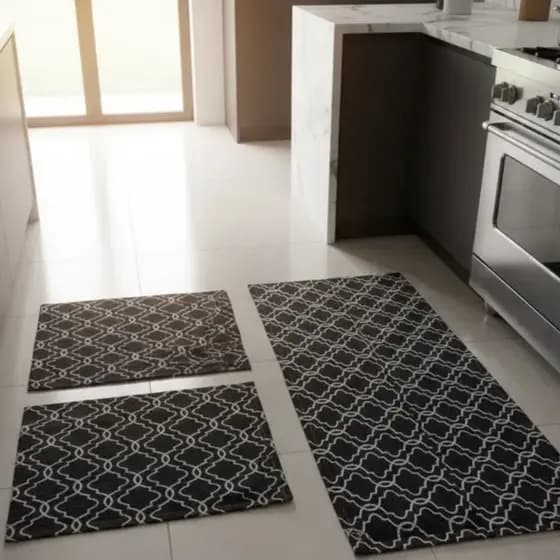 Kit Jogo De Tapete Passadeira Emborrachado Cozinha 3 Peças 1,35cmx0,45cm