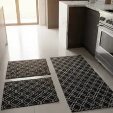 Kit Jogo De Tapete Passadeira Emborrachado Cozinha 3 Peças 1,35cmx0,45cm