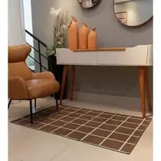 Tapete Geométrico Emborrachado Antiderrapante Ideal Sala Quarto Decoração 1,00x1,40mts