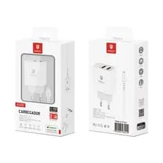 FJ03i  - KIT CARREGADOR 2.1A 2 SAÍDAS + CABO FANCY