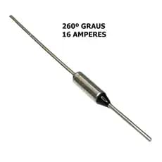 KIT 2 PÇS - FUSIVEL TERMICO 16 AMPERES - 260 GRAUS - 250V