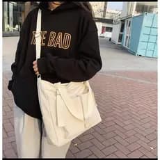 Bolsa Tote Feminina De Nylon Com Vários Bolsos Grande Capacidade Universitário Ombro Casual Braço Transversal X185 LING