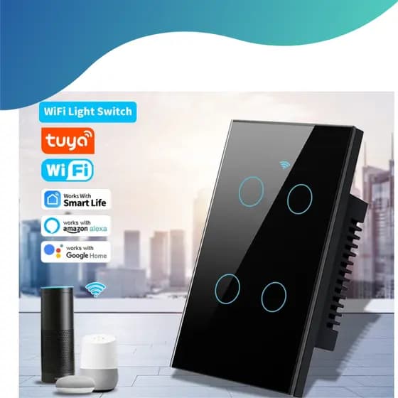 Interruptor  Inteligente Tuya WiFi compatível com Alexa, Google Home 4x2