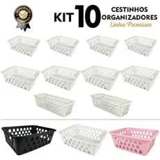 Kit 10 Cesto Cestinha P/M/G Organizador P/ Gaveta Cozinha Escritório Armário Lavanderia Atacado