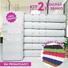 Toalha de Banho Kit 02 Peças 230g/m² com Alta Absorção Super Macia