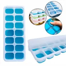 Forma de Gelo com Tampa para Porções de Papinha para Bebe Lavavel BPA FREE