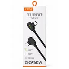Cabo α’GOLD Pro Turbo 20W/60W – Tipo C para Tipo C ou Lightning USB – Carregamento Rápido e Cabo Trançado Premium