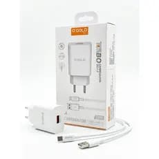 Kit Carregador Ultra Rápido A'Gold Pro 30W Turbo QC 4.0 Com Cabo Tipo C ou Lightning
