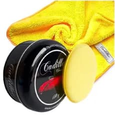 Cera Automotiva De carnauba Cadillac + Toalha de Microfibra 150g Original Polimento Brilho