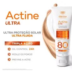 Protetor Solar Darrow Actine Ultra FPS 80 40g - Alta Proteção e Controle de Oleosidade