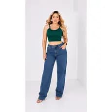 Cropped Feminino de Alcinha Canelado c/ bojo – Básico Casual Confortável em Poliamida