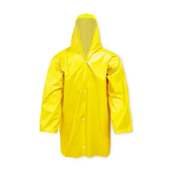 Capa de Chuva Amarela com Capuz em PVC Impermeável