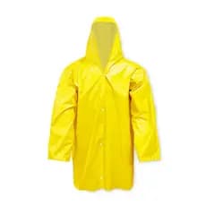 Capa de Chuva Amarela com Capuz em PVC Impermeável