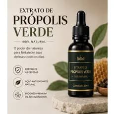 Extrato de Própolis Verde 18% de Própolis | Produto Natural | Não Contém Lactose | Zero Açúcar | Contém Álcool Cereal