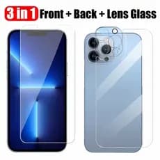 Kit iPhone Pelicula de vidro 3D + Película Câmera traseira + pelicula traseira iPhone  XR XS MAX 11 12 13 14 15 promaz