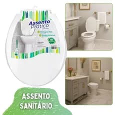 Assento Sanitário Tampa de Vaso Oval (rendondo) Universal Branco