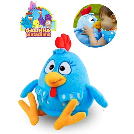 Galinha Pintadinha Pelúcia Premium Bebes Brinquedo Antialérgica Fofa Canta Música