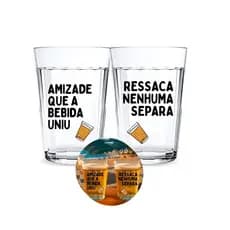 Jogo 2 Copos Americanos Personalizados Duo Amizade Frase Ressaca Cerveja Presente Criativo Meme