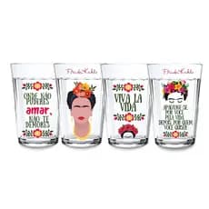Jogo 4 Copos Americanos  Frases Frida Kahlo Personalizado