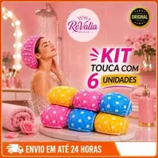 Kit Touca para banho – 6 Unidades Coloridas| Elástico Flexível e Confortável | Vinyl|