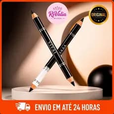 Unitário ou 3/6/12 Lápis Olho Vivai Duo Preto/Branco ou Todo Preto Alta Fixação
