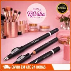 Lápis de Olho  Vivai com Apontador  Preto OU Duo (Preto e Branco) – Traço Intenso Profissional