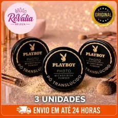 Kit 3 Pó Translúcido Playboy Ultrafino Matte Waterproof Não Estoura Flash Cores 01 02 03