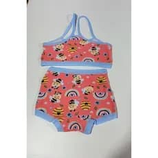 Kit 05 conjuntos (top e calcinha box) confortável menina algodão infantil