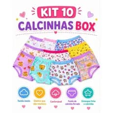 Kit 10 Calcinhas Box Shortinho Infantil Confortável Algodão Menina Roupinha