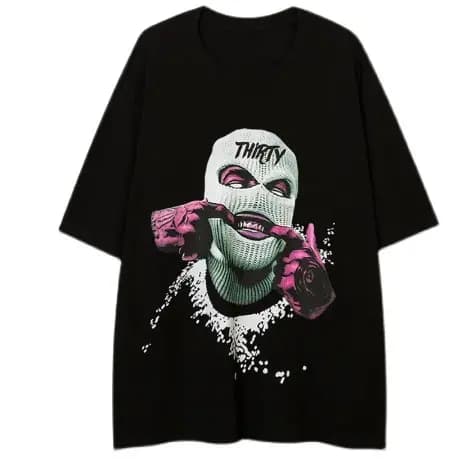 Camiseta Hip Hop Masculina, Streetwear Gangster