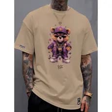 Camiseta Masculina Urso Swagger Camisa 100% Algodão Plus Size