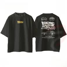[Camiseta Premium em Algodão Puro]GXG Algodão DeLorean De Volta Para o Futuro Streetwear Básica 100% Premium  Oversized